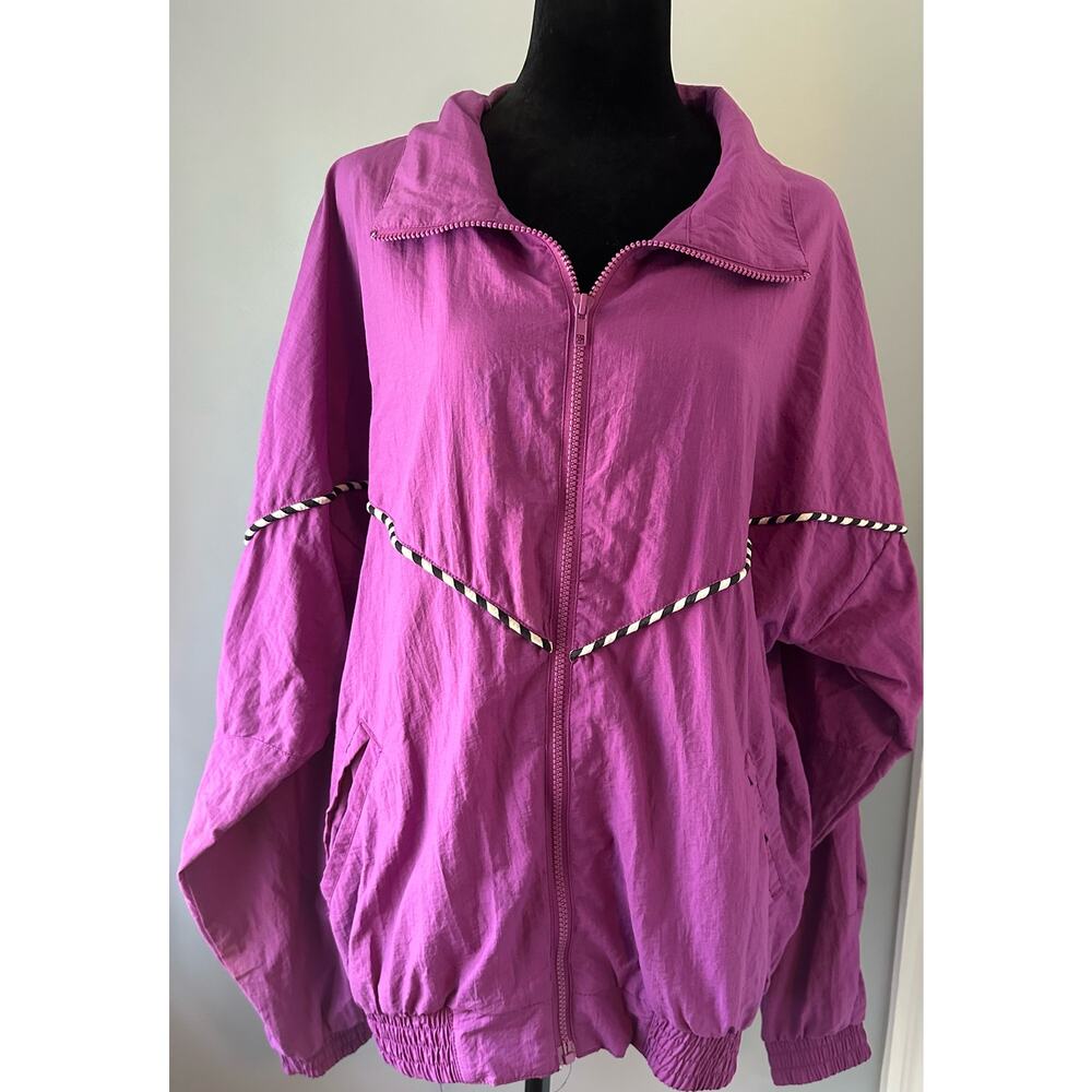 Vintage 90’s Windbreaker Jacket Size XL Olympic Exposure Full Zip Purple